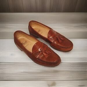 Allen Edmonds Designer Loafers Brown Leather Tassel Dress Shoes Size 11 Men's